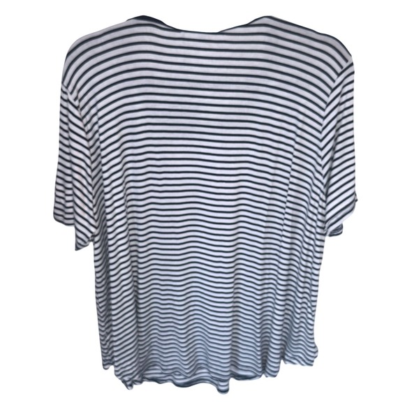 Coin1804 Los Angeles Striped Tee Women's 3X Navy White Scoop Neck NWT Relaxed - Picture 9 of 10